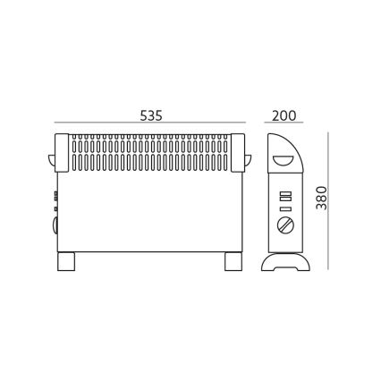 Konvekčný ohrievač SONDO 750/1250/2000W/230V