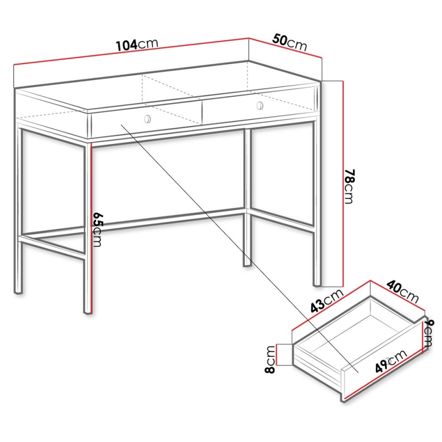 Konzolový stolík MONO 78x104 cm béžový/čierny