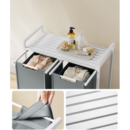 Kôš na bielizeň REX biela/sivá