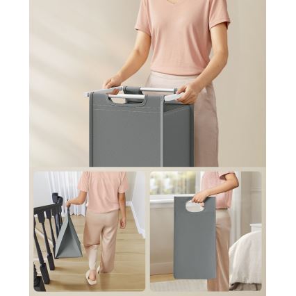 Kôš na bielizeň REX biela/sivá