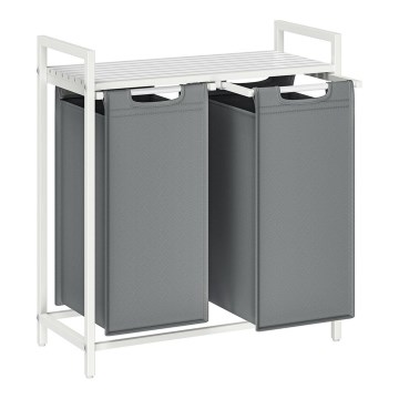 Kôš na bielizeň REX biely/sivý