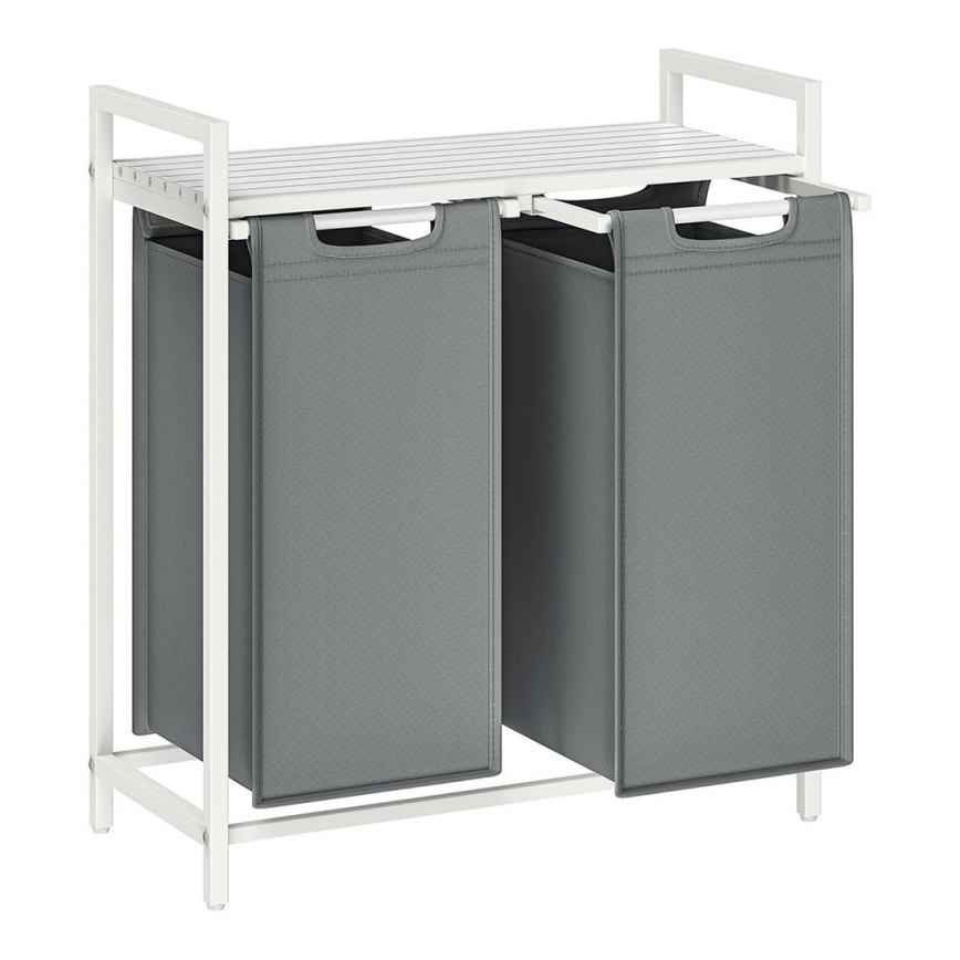 Kôš na bielizeň REX biely/sivý