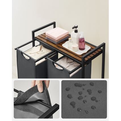 Kôš na bielizeň REX hnedá/sivá