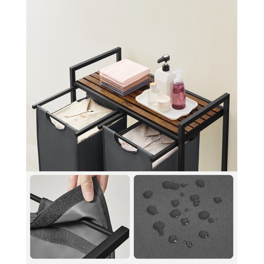 Kôš na bielizeň REX hnedá/sivá