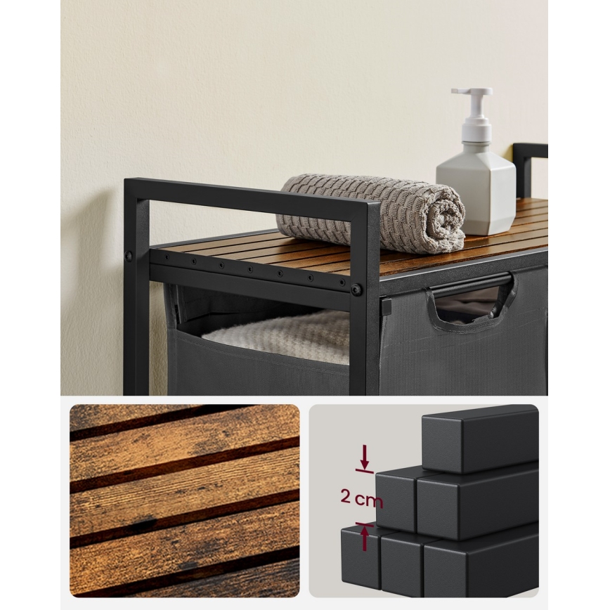 Kôš na bielizeň REX hnedá/sivá