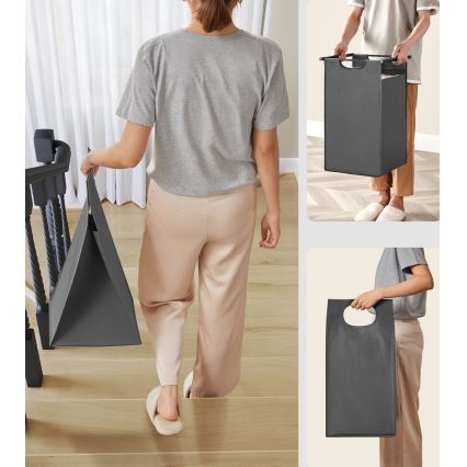 Kôš na bielizeň REX hnedá/sivá