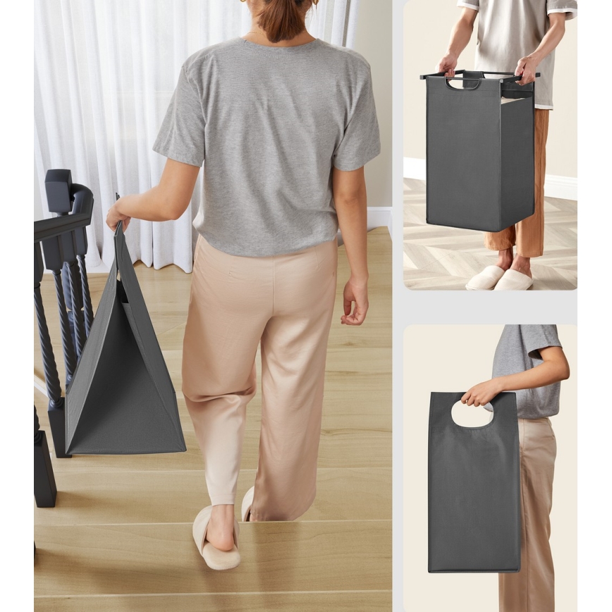 Kôš na bielizeň REX hnedá/sivá