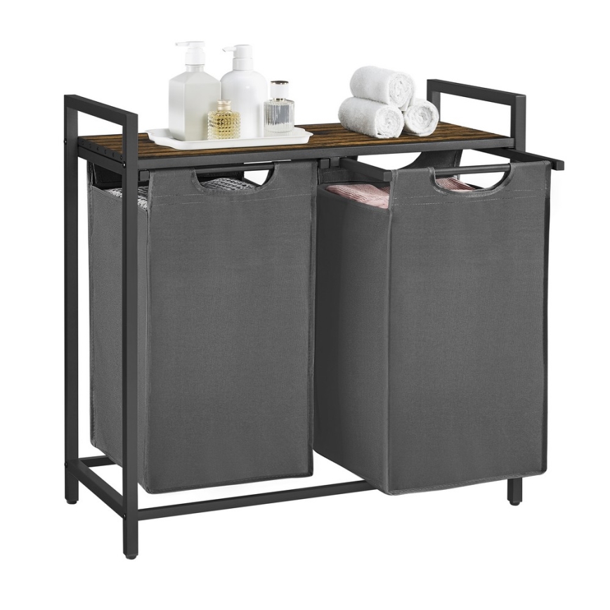 Kôš na bielizeň REX hnedá/sivá