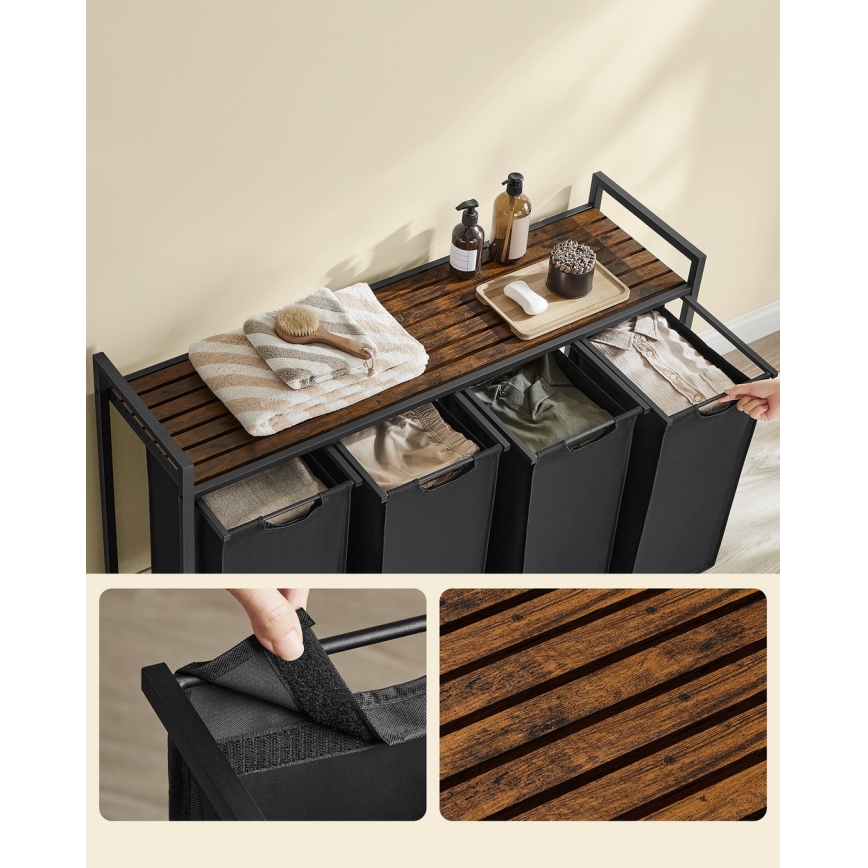 Kôš na prádlo REX hnedá/čierna