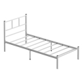 Kovová jednolôžková posteľ ROVAN 90x200 cm biela nosnosť 120 kg