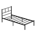 Kovová jednolôžková posteľ ROVAN 90x200 cm v čiernom prevedení, nosnosť 120 kg