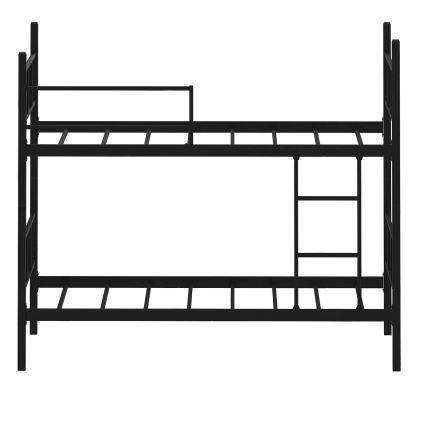 Kovová patrová posteľ MAVEN 90x200 cm čierna nosnosť 2x100 kg
