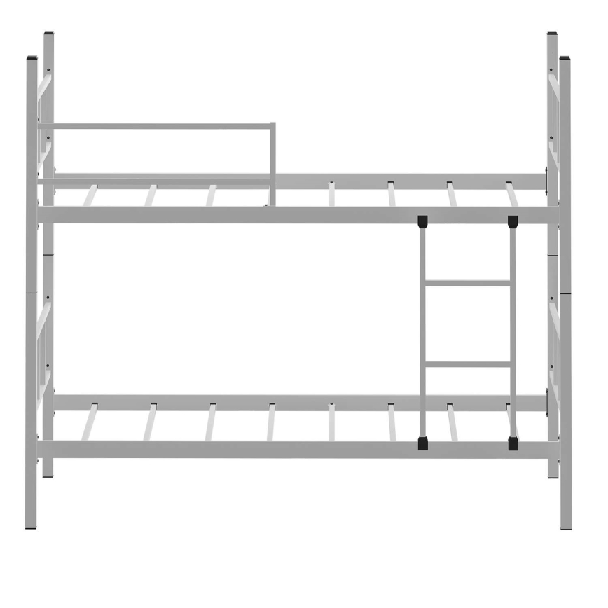 Kovová poschodová posteľ MAVEN 90x200 cm biela nosnosť 2x100 kg