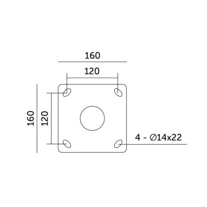 Kovová tyč pre stĺp vonkajšieho osvetlenia BASE, 4 m, priemer 60 mm, čierna
