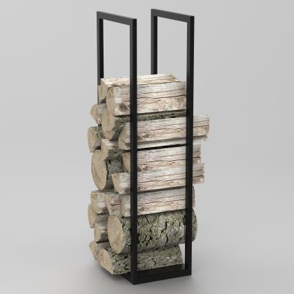 Kovový stojan na drevo 120x40 cm čierna