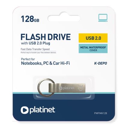 Kovový vodeodolný Flash Disk USB 128GB matný chróm