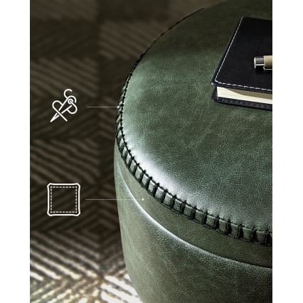 Kožený taburet CORE zelený