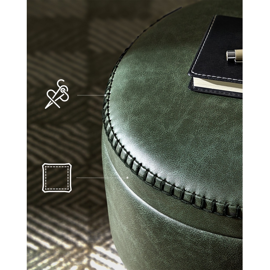 Kožený taburet CORE zelený