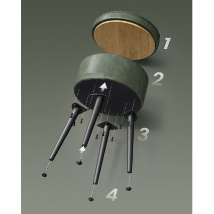 Kožený taburet CORE zelený