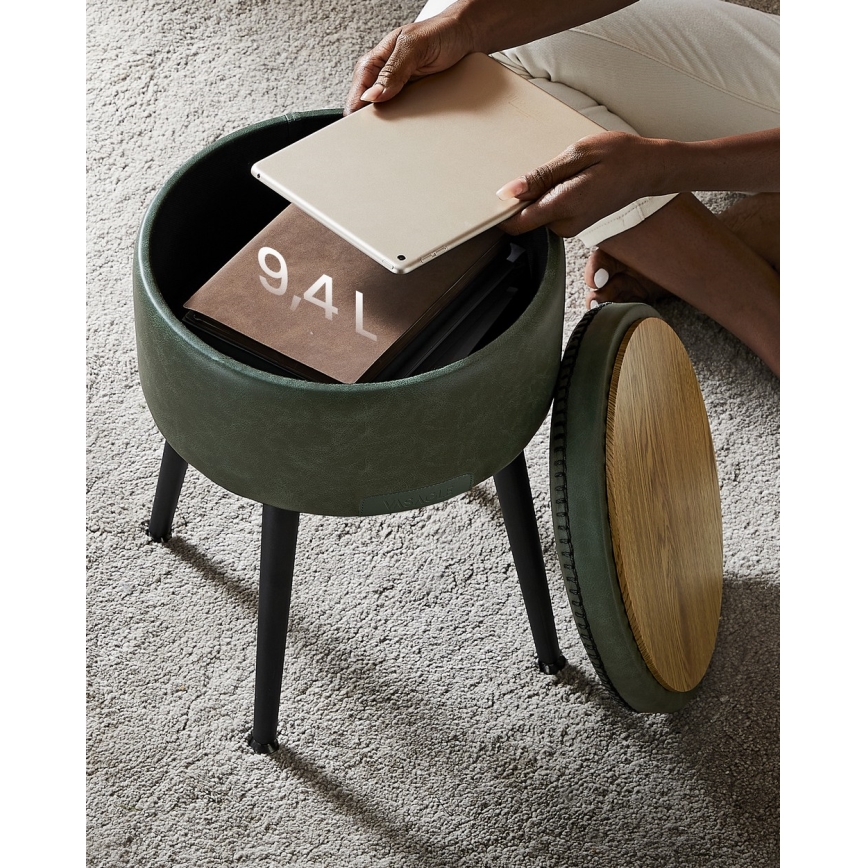 Kožený taburet CORE zelený