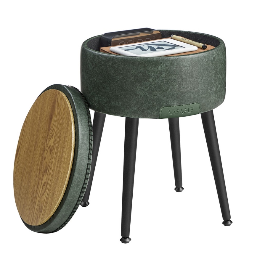 Kožený taburet CORE zelený