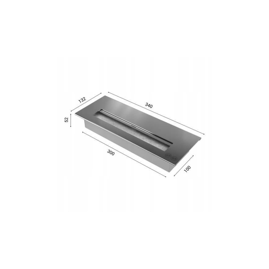 Kratki - Vstavaný BIO krb 40x90 cm 2kW čierna