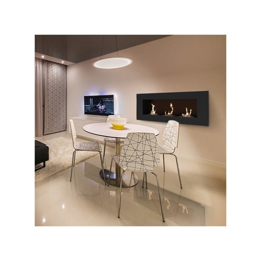Kratki - Vstavaný BIO krb 40x120 cm 3x1,1kW čierna