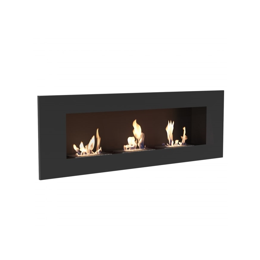 Kratki - Vstavaný BIO krb 40x120 cm 3x1,1kW čierna