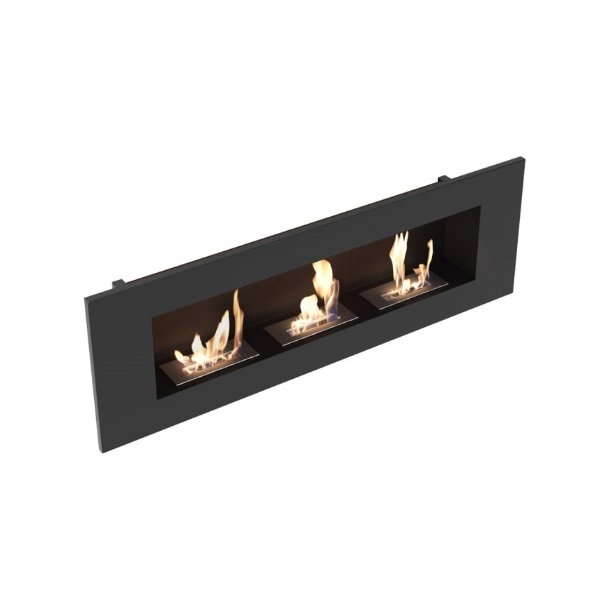 Kratki - Vstavaný BIO krb 40x120 cm 3x1,1kW čierna