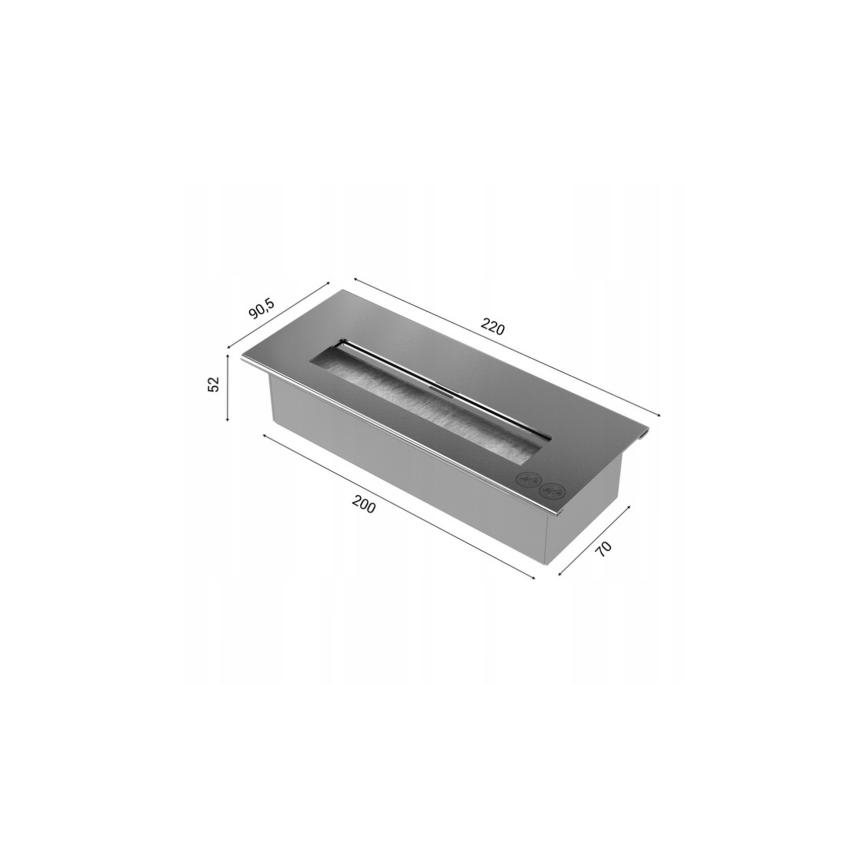 Kratki - Vstavaný BIO krb 40x120 cm 3x1,1kW čierna