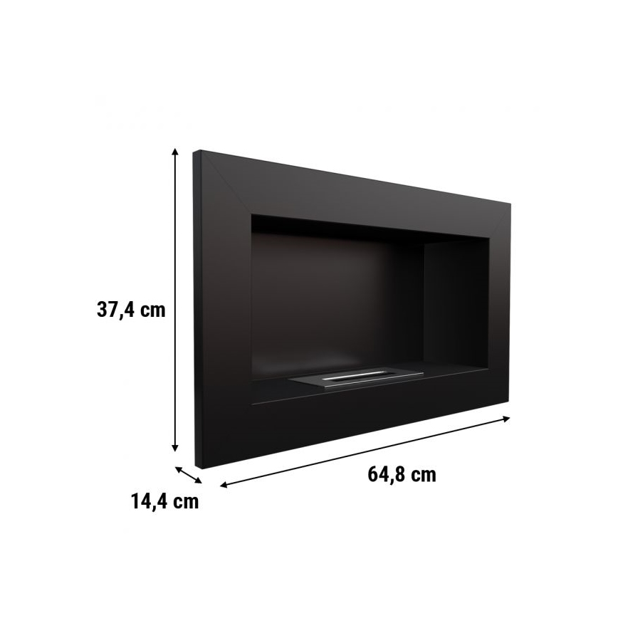 Kratki - Vstavaný BIO krb 37,4x64,8 cm 1kW čierna