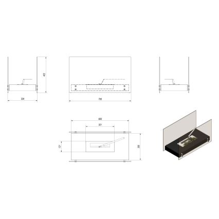 Kratki - BIO krb 40,2x70 cm 2kW čierna