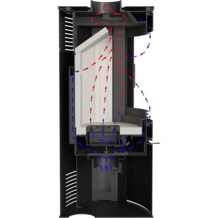 Kratki - Krbové oceľové kachle 10kW 150mm biela