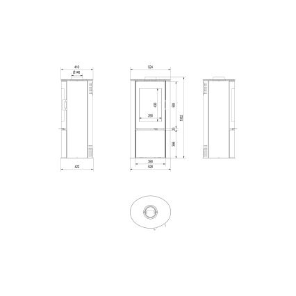 Kratki - Krbové oceľové kachle 8kW 150mm