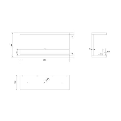 Kratki - Vstavaný BIO krb 50x100 cm 7kW čierna