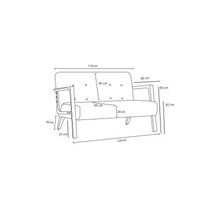 Krémová dvojmiestna pohovka TUMI