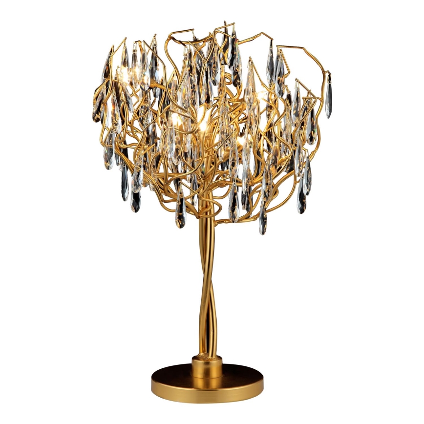 Krištáľová stolná lampa 5xG9/40W/230V zlatá
