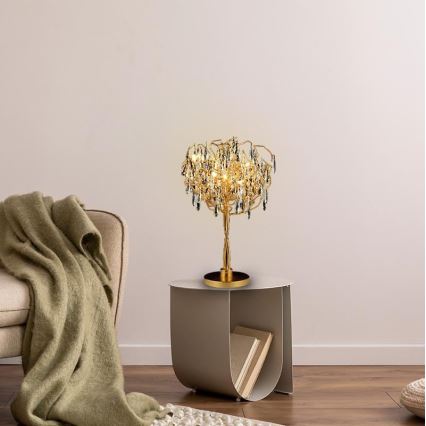 Krištáľová stolná lampa 5xG9/40W/230V zlatá