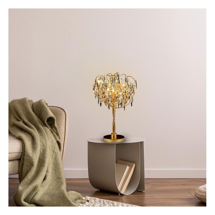 Krištáľová stolná lampa 5xG9/40W/230V zlatá
