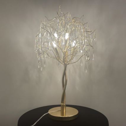 Krištáľová stolná lampa 5xG9/40W/230V zlatá