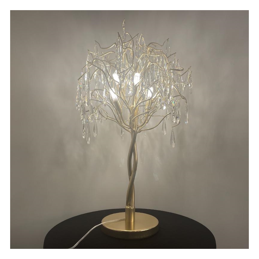 Krištáľová stolná lampa 5xG9/40W/230V zlatá