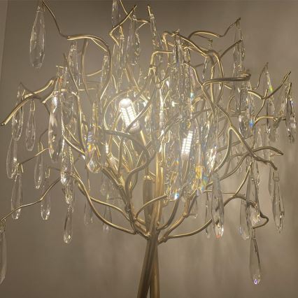 Krištáľová stolná lampa 5xG9/40W/230V zlatá