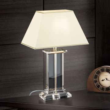 Krištáľová stolná lampa VERONIQUE 1xE27/60W/230V krémová/číra