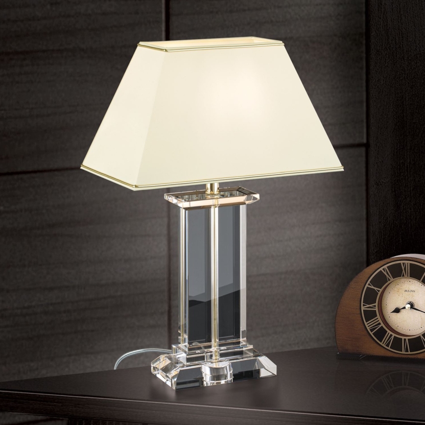 Krištáľová stolná lampa VERONIQUE 1xE27/60W/230V krémová/číra