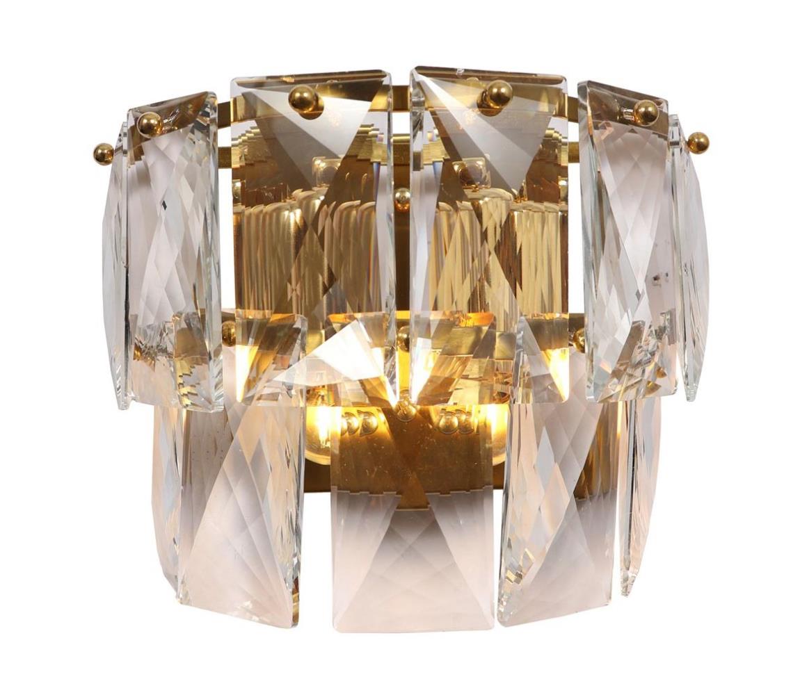 Krištáľové nástenné svietidlo CHELSEA 2xE14/40W/230V zlatá