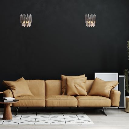 Krištáľové nástenné svietidlo MADISON 2xE14/40W/230V lesklý chróm