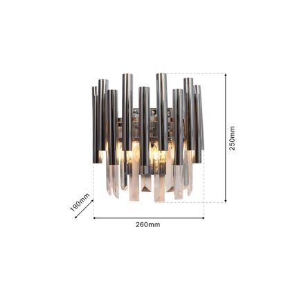 Krištáľové nástenné svietidlo MADISON 2xE14/40W/230V lesklý chróm