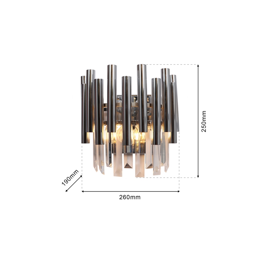 Krištáľové nástenné svietidlo MADISON 2xE14/40W/230V lesklý chróm
