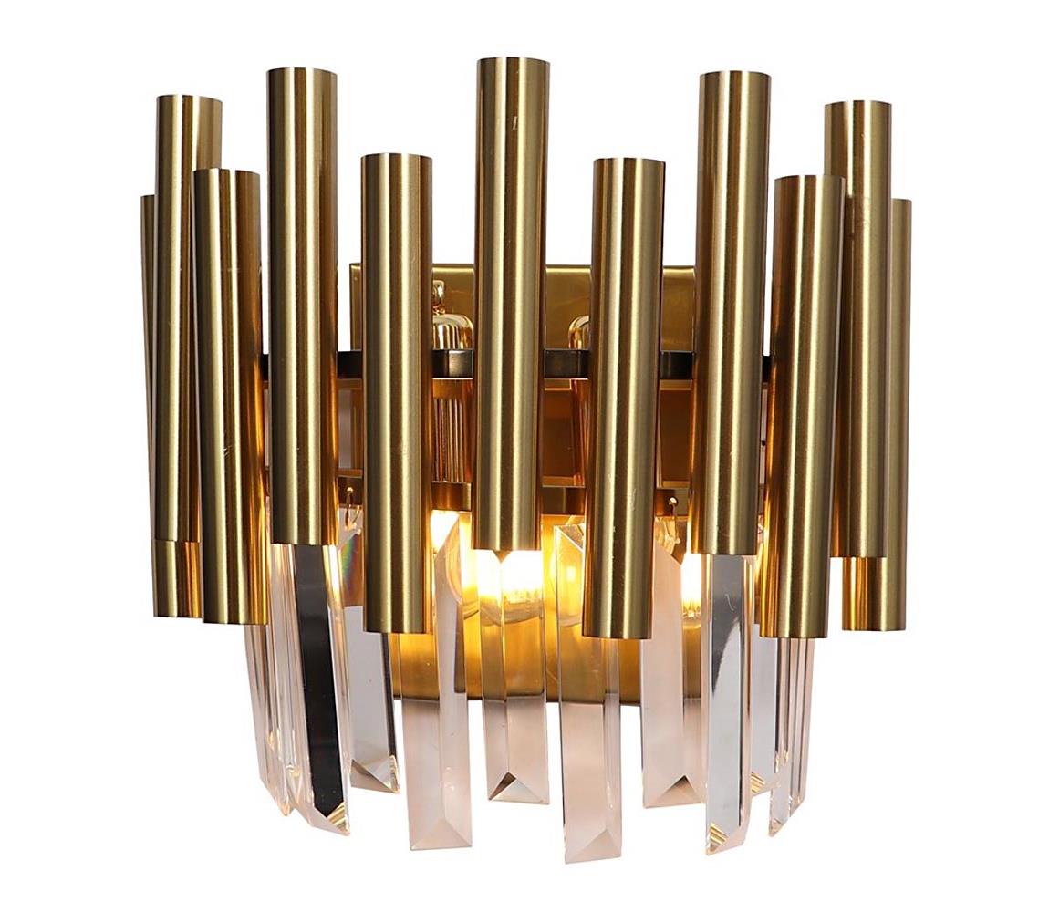 Krištáľové nástenné svietidlo MADISON 2xE14/40W/230V zlatá