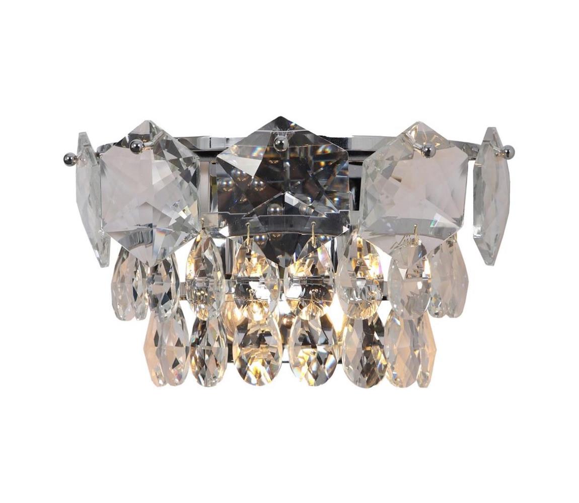 Krištáľové nástenné svietidlo SELENA 2xE14/40W/230V chróm